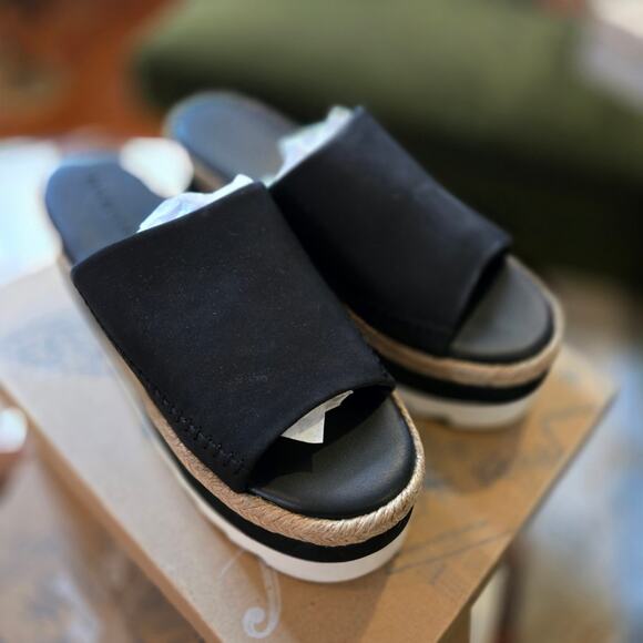 Free People Santorini Espadrille Slide Sandals in Black NIB - Picture 5 of 5